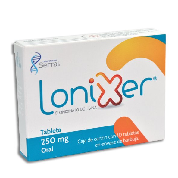 Lonixer 250mg Clonixinato Lisina 10 Tabletas Laboratorios Serral
