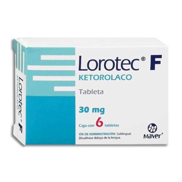 Lorotec F Ketorolaco 30mg 6 Tabletas Maver