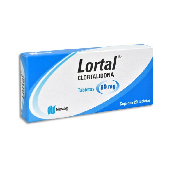 Lortal Clortalidona 50mg 20 Tabletas Novag