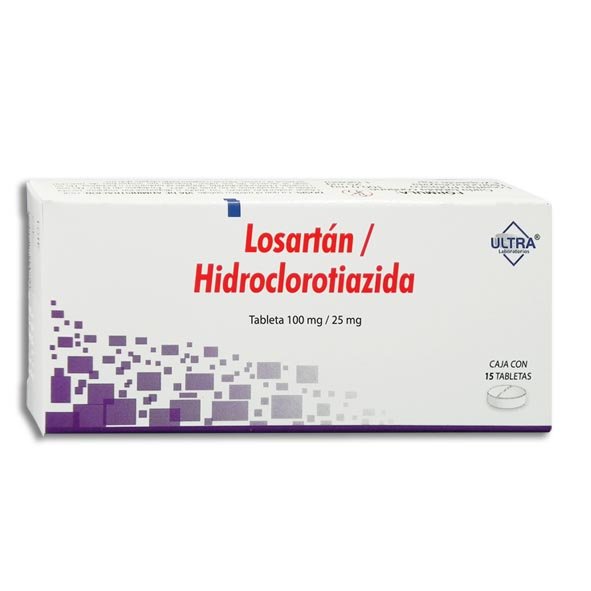 Losartan 100mg Hidroclorotiazida 25mg 15 Tabletas Ultra Laboratorios