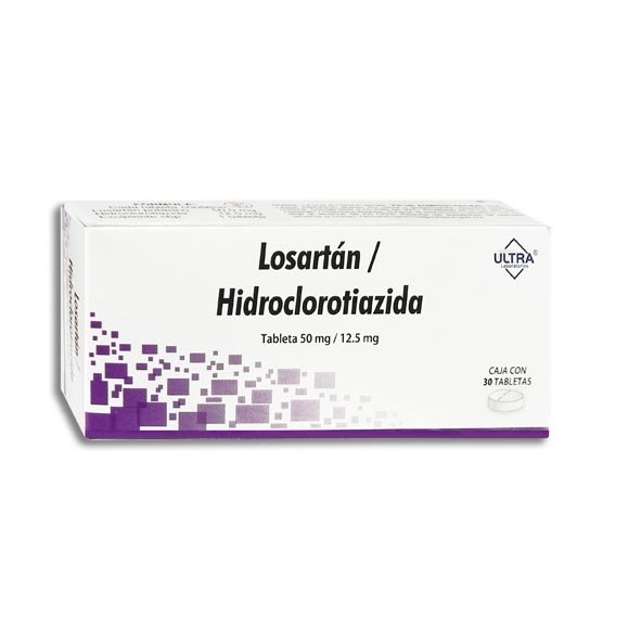 Losartán Hidroclorotiazida 50mg/12.5mg 30 Tabletas Ultra Laboratorios