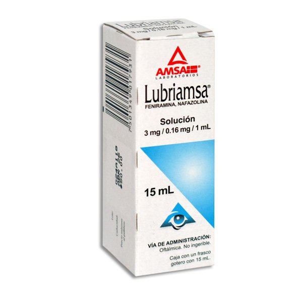 Lubriamsa Feniramina Nafazolina Solución 15ml Amsa Laboratorios Lubriamsa Feniramina Nafazolina Solución 3mg/0.16mg/1ml 15ml Amsa Laboratorios