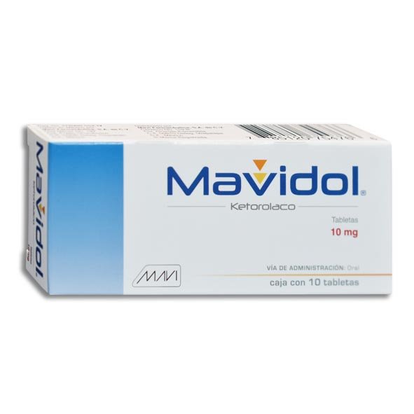 Mavidol Ketorolaco 10mg 10 Tabletas Mavi