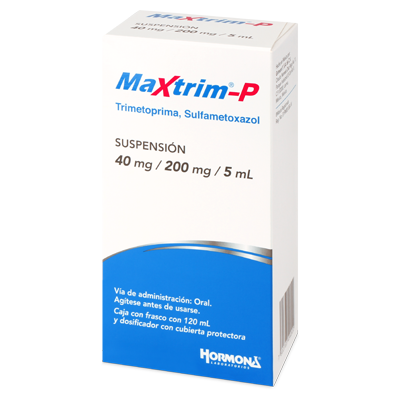 Maxtrim-P Trimetoprima Sulfametoxazol Suspensión 40mg/200mg/5ml 120ml Hormona Laboratorios