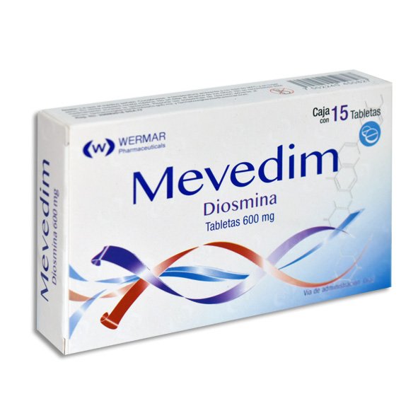 Mevedim Diosmina 600mg 15 Tabletas Wermar Pharmaceuticals