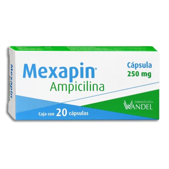 Mexapin Ampicilina 250mg 20 Cápsulas Wandel Farmacéutica