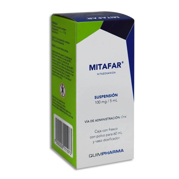 Mitafar Nitazoxanida 100mg/5ml Suspensión 60ml Quimpharma