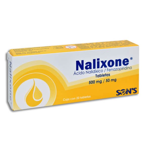 Nalixone Ácido Nalidixico Fenazopiridina 500mg/50mg 20 Tabletas Son´s