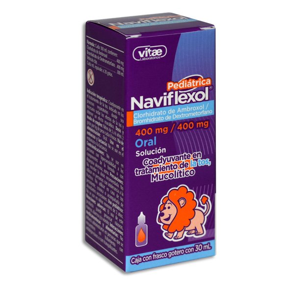 Naviflexol Pediátrico Ambroxol 400mg Dextrometorfano 400mg Solución 30ml Vitae Laboratorios Naviflexol Pediátrico Ambroxol 400mg Dextrometorfano 400mg Solución 30ml Vitae Laboratorios