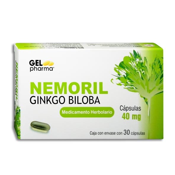 Nemoril Ginkgo Biloba 40mg 30 Cápsulas Gel Pharma