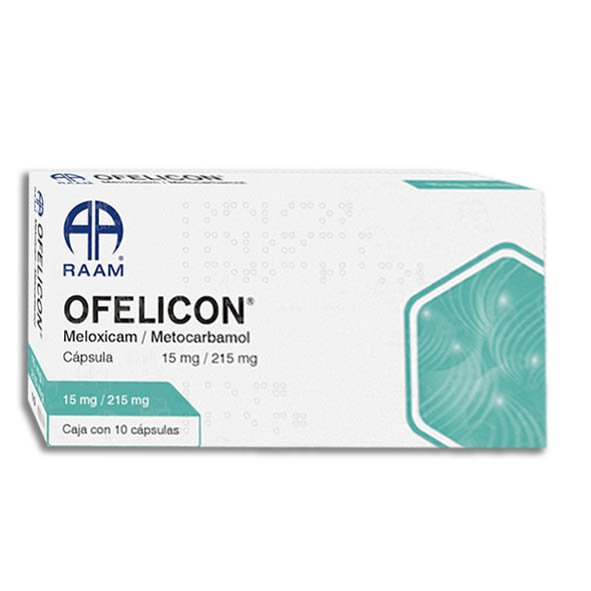 Ofelicon Meloxicam Metocarbamol 15mg/215mg 10 Cápsulas Raam
