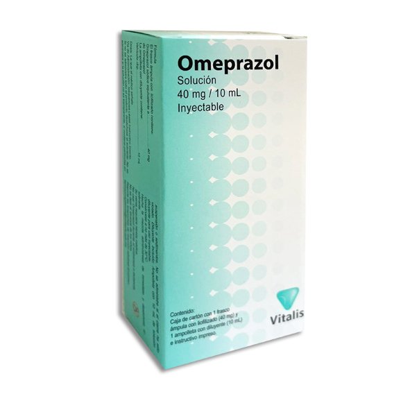 Omeprazol 40mg/10ml Solución Inyectable 1 Frasco Ámpula Vitalis