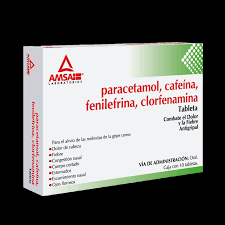 Paracetamol Cafeína Fenilefrina Clorfenamina 10 Tabletas Amsa