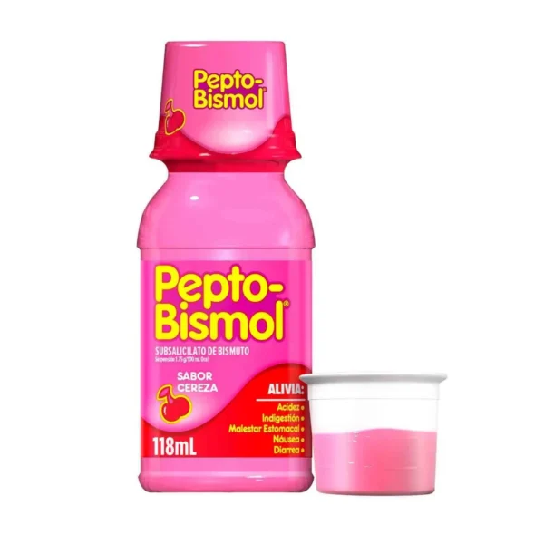 Pepto - Bismol Subsalicilato Bismuto Suspensión Cereza 1.75 g 100 ML 118 ML Pepto - Bismol Subsalicilato Bismuto Suspensión Cereza 1.75 g / 100 ML 118 ML