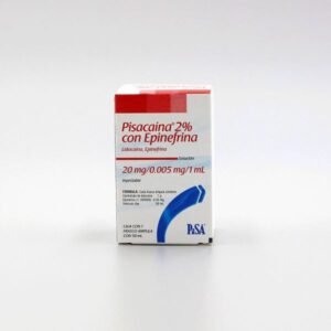 Pisacaína 2% con Epinefrina 20mg/0.005 mg/1ml Solucion Inyectable 1 frasco ampula