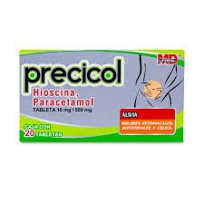 Precicol Hioscina Paracetamol 10mg/500mg 20 Tabletas Liferpal MD