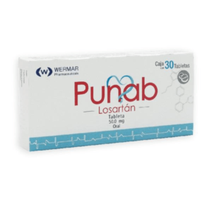 Punab Losartán 50mg Oral 30 Tabletas Wermar Pharmaceuticals