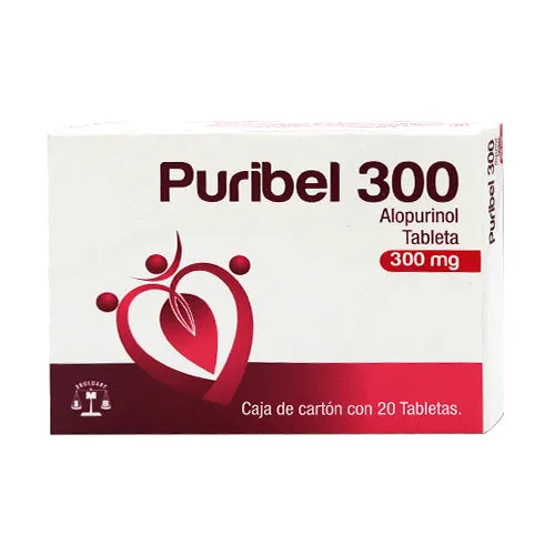 Puribel 300 Alopurinol 300mg 20 Tabletas Bruluart