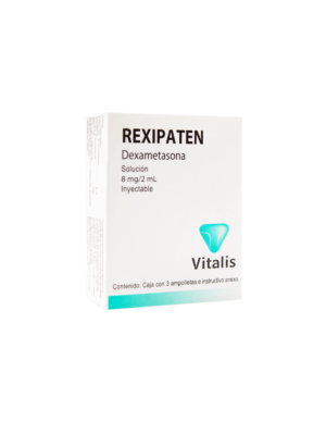 Rexipaten Dexametasona Solución 8mg/2ml Inyectable 3 Ampolletas Vitalis