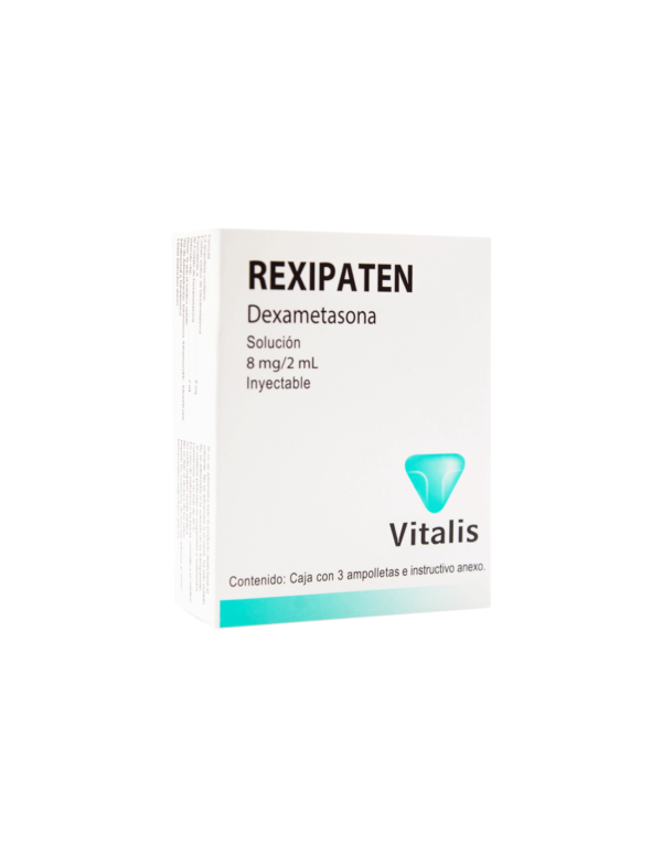 Rexipaten Dexametasona Solución 8mg/2ml Inyectable 3 Ampolletas Vitalis