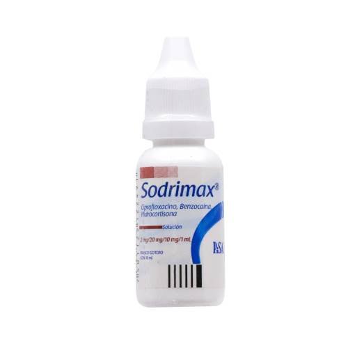 Sodrimax Ciprofloxacino Benzocaina Hidrocortisona Solución 10ml Pisa Sodrimax Ciprofloxacino Benzocaina Hidrocortisona Solución 2mg/20mg/10mg/1ml 10ml Pisa