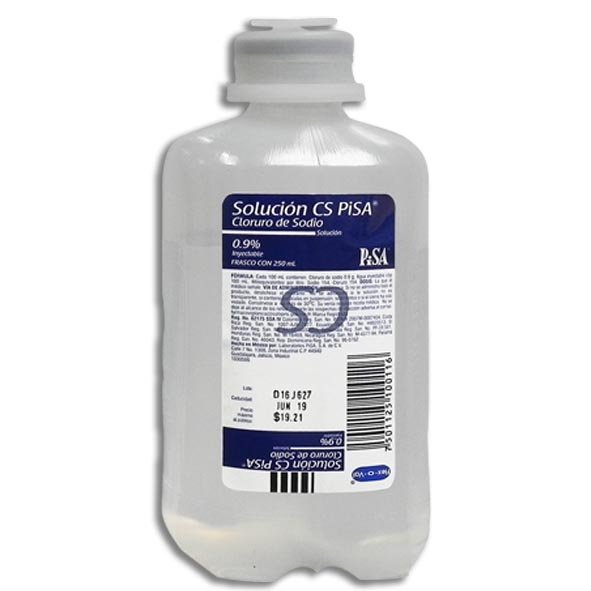 Solución CS Cloruro Sodio 0.9% Inyectable 250ml Pisa