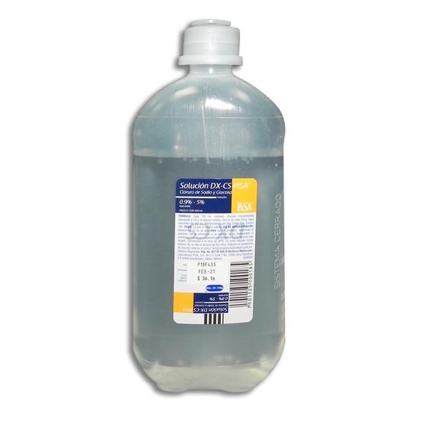 Solución DX-CS Cloruro Sodio Glucosa 0.9% 5% 500ml Pisa