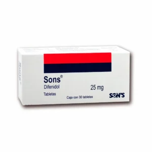 Sons Difenidol 25mg 30 Tabletas