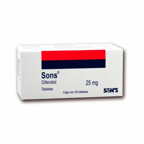 Sons Difenidol 25mg 30 Tabletas