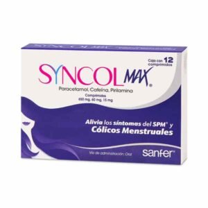 Syncol Max Paracetamol Cafeína Pirilamina 650mg/60mg 15mg 12 Comprimidos Sanfer
