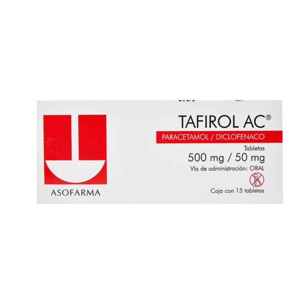 Tafirol AC Paracetamol Diclofenaco 500mg/50mg 15 Tabletas Asofarma