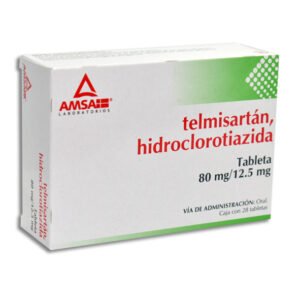 Telmisartán Hidroclorotiazida 80mg 12.5 mg 28 Tabletas Amsa