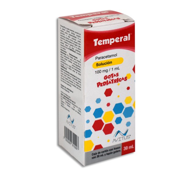 Temperal Paracetamol Solución 100mg/1ml Gotas Pediátricas 30ml Avitus
