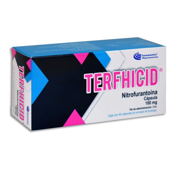 Terfhicid Nitrofurantoína 100mg 40 Cápsulas Farmacéutica Hispanoamericana