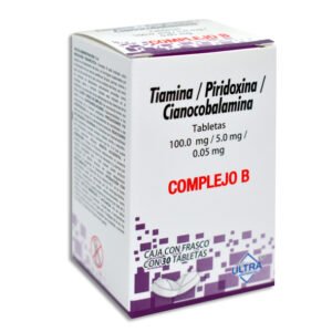 Tiamina Piridoxina Cianocobalamina Complejo B 100mg/5mg/0.05mg 30 Tabletas Ultra Laboratorios