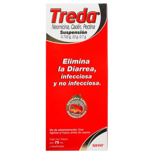 Treda Neomicina Caolín Pectina Suspensión 0.733g/10g/0.7g 75ml Sanfer