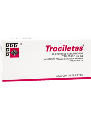 Trociletas Cereza Cloruro Cetilpiridinio 1.45mg 10 Tabletas Streger