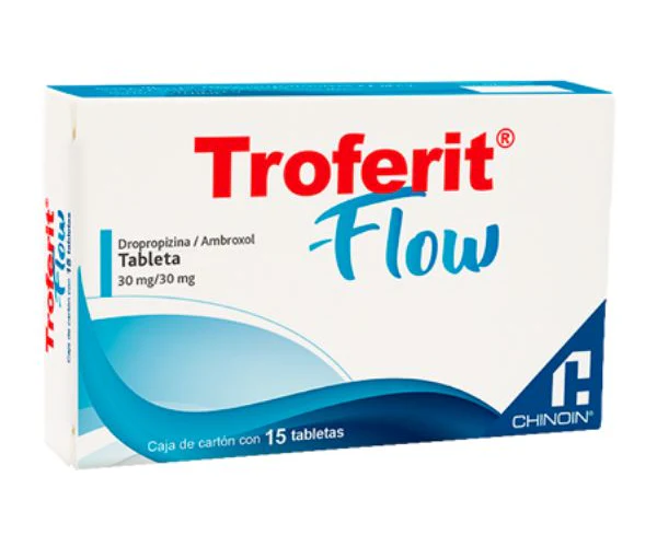 Troferit Flow Dropropizina Ambroxol 30mg 30mg 15 Tabletas Chinoin