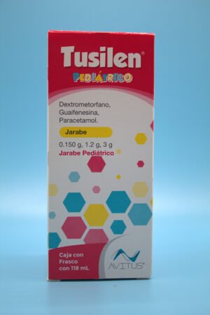 Tusilen Pediátrico Dextrometorfano Guaifenesina Paracetamol Jarabe 0.150g/1.2g/3g 118ml Avitus