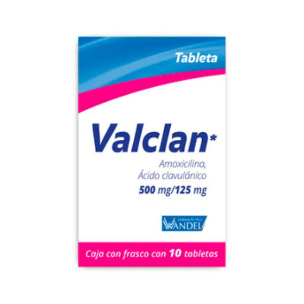 Valclan Amoxicilina Ácido Clavulanico 500mg/125mg 10 Tabletas Farmacéutica Wandel