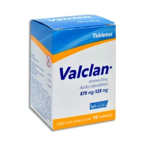 Valclan Amoxicilina Ácido Clavulanico 875mg/125mg 10 Tabletas Farmacéutica Wandel