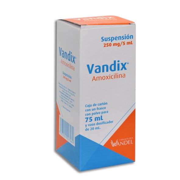 Vandix Amoxicilina 250mg Suspensión 75ml Farmacéutica Wandel