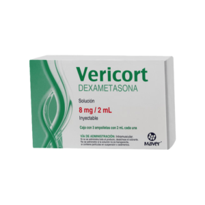 Vericort Dexametasona Solución 8mg / 2ml Inyectable 3 Ampolletas Maver