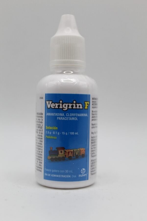 Verigrin F Amantadina Clofernamina Paracetamol 2.5g 0.1g 15g Solución Pediátrico Maver Verigrin F Amantadina Clofernamina Paracetamol 2.5g 0.1g 15g Solución Pediátrico Maver