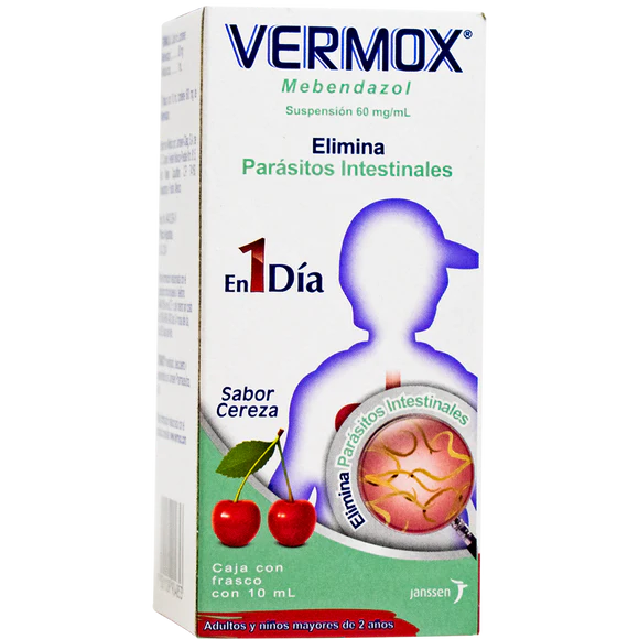 Vermox Mebendazol Cereza Suspensión 60mg/ml 10ml Janssen