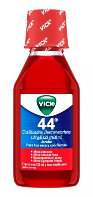 Vick 44 Jarabe Cereza Guaifenesina Dextrometorfano 1.33g/0.133g/100ml 120ml